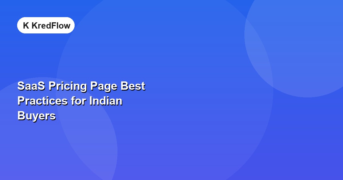 SaaS Pricing Page Best Practices for Indian Buyers — article cover